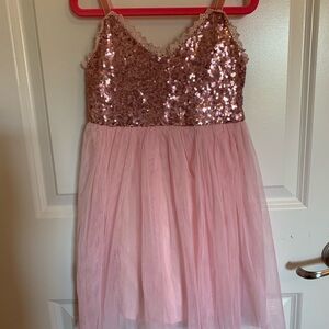Sparkling Pink Sequin Kids Dress